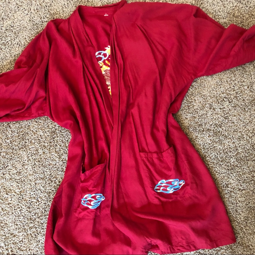 Unisex Maroon Cotton Kimono - Great Halloween & Purim Costume